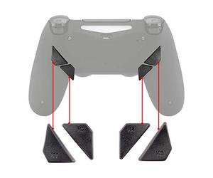 Botón Trasero K1 K2 K3 K4 Paletas para ps4 Mando Que ha Instalado eXtremeRate Dawn Remap Kit Reasignación de Botones sólidos reemplazables Botones de Repuesto(Gris)