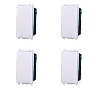 Botón unipolar 1P 10A compatible Plana color blanco EV1001 kit 4 unidades
