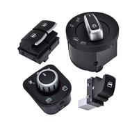 Botonera Elevaluna para EOS para Golf MK5 6 para GTI para Passat B6 Botón De Interruptor De Espejo De Ventana De Faro Cromado 5K3959857 5ND941431A Botonera Ventana(Set)