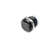 Botonera Elevalunas 2/5/10 piezas, impermeable, IP67, 16 mm, interruptor redondo de metal, botón pulsador momentáneo de encendido y apagado con reinicio automático Interruptor Basculante (Black,10PCS)