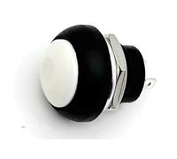 Botonera Elevalunas 5/20/100 piezas PBS-33B Mini interruptor de 2 pines, 12 mm, 12 V, 1 A, impermeable, botón pulsador momentáneo, reinicio y bloqueo Interruptor Basculante (White Reset,100PCS)