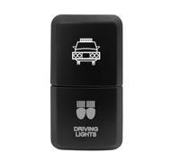 Botonera Elevalunas Barra de luz verde/azul con interruptor de doble pulsador de 12 V y cable compatible con Toyota Bus, 4Runner, Hilux, RAV4 y Prado. Interruptor Basculante (Bumper driving)