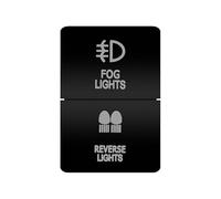 Botonera Elevalunas Interruptor de doble pulsador luz naranja blanca 12 compatible con Toyota 4 Runner Carolla Hilux Prado Landcruiser Compatible con RAV4 HiAce(FOG REVERSE)