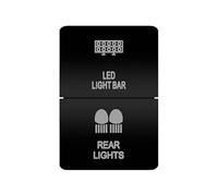 Botonera Elevalunas Interruptor de doble pulsador luz naranja blanca 12 compatible con Toyota 4 Runner Carolla Hilux Prado Landcruiser Compatible con RAV4 HiAce(BAR REAR)