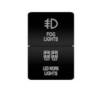 Botonera Elevalunas Interruptores de doble pulsador para coche, Apto para Toyota Landcruiser Prado 150, 200, HiAce, 4Runner, Camry, Corolla y Kluger. Interruptor Basculante (Fog off road)