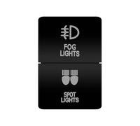 Botonera Elevalunas Interruptores de doble pulsador para coche, Apto para Toyota Landcruiser Prado 150, 200, HiAce, 4Runner, Camry, Corolla y Kluger. Interruptor Basculante (Fog spot)