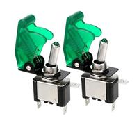 Botonera Ventana Interruptor Basculante Palanca SPST 12V, Luz Para Encendido, Impulso, Barco Marino, Coche Carreras, Interruptor Luz, Palanca, Accesorios Para Remolque Y Camión(2piece green)