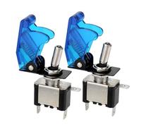 Botonera Ventana Interruptor Basculante Palanca SPST 12V, Luz Para Encendido, Impulso, Barco Marino, Coche Carreras, Interruptor Luz, Palanca, Accesorios Para Remolque Y Camión(2piece blue)