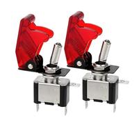 Botonera Ventana Interruptor Basculante Palanca SPST 12V, Luz Para Encendido, Impulso, Barco Marino, Coche Carreras, Interruptor Luz, Palanca, Accesorios Para Remolque Y Camión(2piece red)