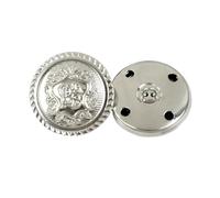 Botones 10/20 Piezas 15-25mm Abrigo Botón De Vástago Metal Decoración Retro Botones for Camisa Hebilla Cobre Hueca Accesorios Costura(B3-15-Silver,20mm-10Pcs)