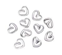 Botones 10 botones de corazón dorados o plateados for camisas, suéteres, botones de costura decorativos con forma de corazón de metal.(Silver,13.0mm)