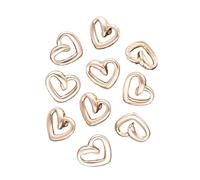 Botones 10 botones de corazón dorados o plateados for camisas, suéteres, botones de costura decorativos con forma de corazón de metal.(Gold,23.0mm)