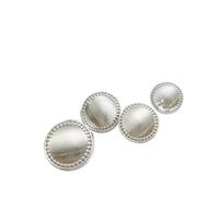 Botones 10 botones de metal redondos clásicos 15 mm, 18, 20 y 23 for coser, con vástago dorado plateado, ropa mujer hombre(Silver,23mm)