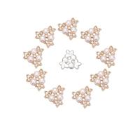 Botones 10 botones de perlas de imitación de colores con forma de flor, horquillas de cristal brillante, decoración for sombreros, ropa, accesorios de costura.(Color 14)