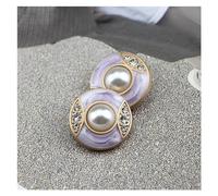botones, 10 botones de perlas lujo for ropa, accesorios costura DIY, hermosos adornos diamantes imitación(Purple,18mm)