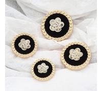 Botones, 10 piezas de 20/23/25 mm, botones grandes de metal for abrigos de mujer, accesorios decorativos de lujo con patrón de camelia, botones de costura for ropa(23mm 10Pcs)
