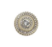 Botones 10pcs/lot Clothing Buttons With Rhinestone Women's Jacket Decoration Accessories Black&Golden&Silver Metal Shank Buttons(Gold,23mm-10pcs)