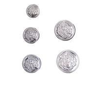 Botones 15 botones de metal dobles vintage, hechos a mano, for ropa, for hombre y mujer, decorativos(Silver,15mm)