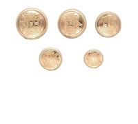 Botones 15 botones de metal vintage estilo universitario, cosidos a mano, for abrigos, ropa y insignias doradas para Coser(Gold,25mm)