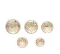 Botones 15 botones de metal vintage estilo universitario, cosidos a mano, for abrigos, ropa y insignias doradas para Coser(16K Gold,23.0mm)