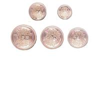 Botones 15 botones de metal vintage estilo universitario, cosidos a mano, for abrigos, ropa y insignias doradas para Coser(Rose Gold,20mm)