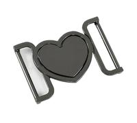 Botones 2/5 piezas de 30/40 mm metal con forma corazón for cinturón, hebilla chaqueta cortavientos, botones combinados ropa, decorativos(Noir,30mm-2Pcs)