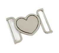 Botones 2/5 piezas de 30/40 mm metal con forma corazón for cinturón, hebilla chaqueta cortavientos, botones combinados ropa, decorativos(Silver,30mm-2Pcs)