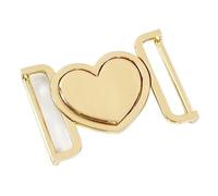 Botones 2/5 piezas de 30/40 mm metal con forma corazón for cinturón, hebilla chaqueta cortavientos, botones combinados ropa, decorativos(LightGold,40mm-2Pcs)