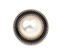 Botones, 20 piezas, botones decorativos de plástico con perlas de imitación for ropa, cárdigans, camisas, proyectos de manualidades(Black,21mm)
