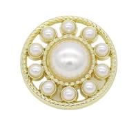 Botones, 20 piezas dorado claro, perlas for ropa de mujer, cárdigans, abrigos, proyectos de manualidades(15mm)