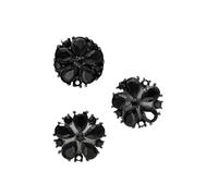 Botones 3 piezas/Exquisitos botones de flores for suéter, chaqueta lana, traje, accesorios ropa cosidos a mano para bricolaje(Black,25MM)