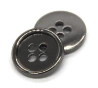 Botones 4 Holes Light Metal Buttons For Clothing Coat Suit Jacket Knit Bags Handmade Decorations Sewing Accessories para bricolaje(Black,15mm 6pcs)