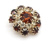 Botones 5 piezas de botones de diamantes de imitación de flores de Metal de 20mm, accesorios decorativos de vestido de costura hechos a mano DIY(Color 19)