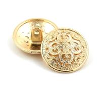 Botones 5 uds. Botón de Metal hueco, botones negros, plateados y dorados, botón decorativo redondo for ropa, accesorios de costura, manualidades DIY de 14-27mm(Gold1,22mm)