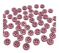 Botones 50 botones de colores mini 10 mm con 4 agujeros, hilo punteado, madera, accesorios ropa, decoración bodas y costura para bricolaje(Color 58)