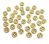 Botones 50 botones de colores mini 10 mm con 4 agujeros, hilo punteado, madera, accesorios ropa, decoración bodas y costura para bricolaje(Color 60)