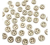 Botones 50 botones de colores mini 10 mm con 4 agujeros, hilo punteado, madera, accesorios ropa, decoración bodas y costura para bricolaje(Color 57)