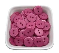 Botones 50 botones redondos de resina 12,5 mm con doble ojo for coser, for manualidades, álbumes recortes, multicolor Plastico(Color 12)