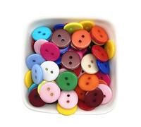 Botones 50 botones redondos de resina 12,5 mm con doble ojo for coser, for manualidades, álbumes recortes, multicolor Plastico(Color 20)