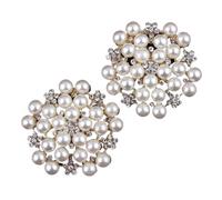 Botones 50 Uds. Botones planos con forma de flor de 2 colores de 1,2 "para manualidades, botón de diamantes de imitación brillante for accesorios for el cabello(Golden)