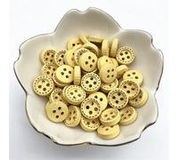 Botones 50pcs 10mm 4hole Mini Color Kids Buttons Wood Clothing Wedding Decoration Sewing Accessories para bricolaje(60)