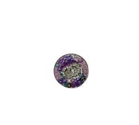 Botones 6 botones de metal brillantes clásicos for coser ropa, accesorio bricolaje hecho a mano(Purple,20mm)
