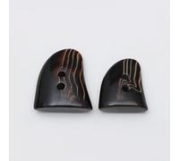 Botones biestado de cuerno de resina Paquete de 20 botones madera resina multicolor con forma cuerno, en varios tamaños, for coser abrigos cortavientos(Dark Brown,31 * 27MM)