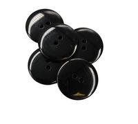 Botones Blancos y Negros - 6 Medidas - 2 Agujeros - Accesorio Costura - Fabricado y Enviado desde España (Negro, 20 mm)