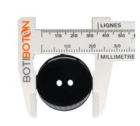 Botones Blancos y Negros - 6 Medidas - 2 Agujeros - Accesorio Costura - Fabricado y Enviado desde España (Negro, 23 mm)