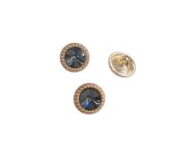 Botones Botón redondo de diamantes imitación 12,5/15/18/21 mm, decoración joyas, botones metal dorados, accesorios costura for ropa, bricolaje Plastico(Grey gold,18mm 6pcs)