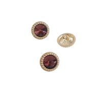 Botones Botón redondo de diamantes imitación 12,5/15/18/21 mm, decoración moda, joyería, botones metal dorados, accesorios costura for ropa, bricolaje(Brown gold,12.5mm 6pcs)