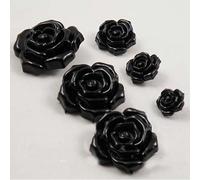 Botones, Botones, 10 unids/lote Romántico Botón de Rosa Negra Artesanales for Ropa Scrapbooking Accesorios Costura-30mm(20mm)