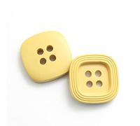 Botones, Botones, 20 piezas cuadrados de pintura resina 4 agujeros Abrigo mujer cortavientos Accesorios-Azul, 25 mm(Warm Yellow,30MM)