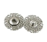 Botones Botones a presión metálicos de 15 mm, 18 y 21 con cierre flor invisible for abrigos trajes. Hebilla en negro, dorado plateado. Juego 5 unidades para bricolaje(Antique Copper,21mm)